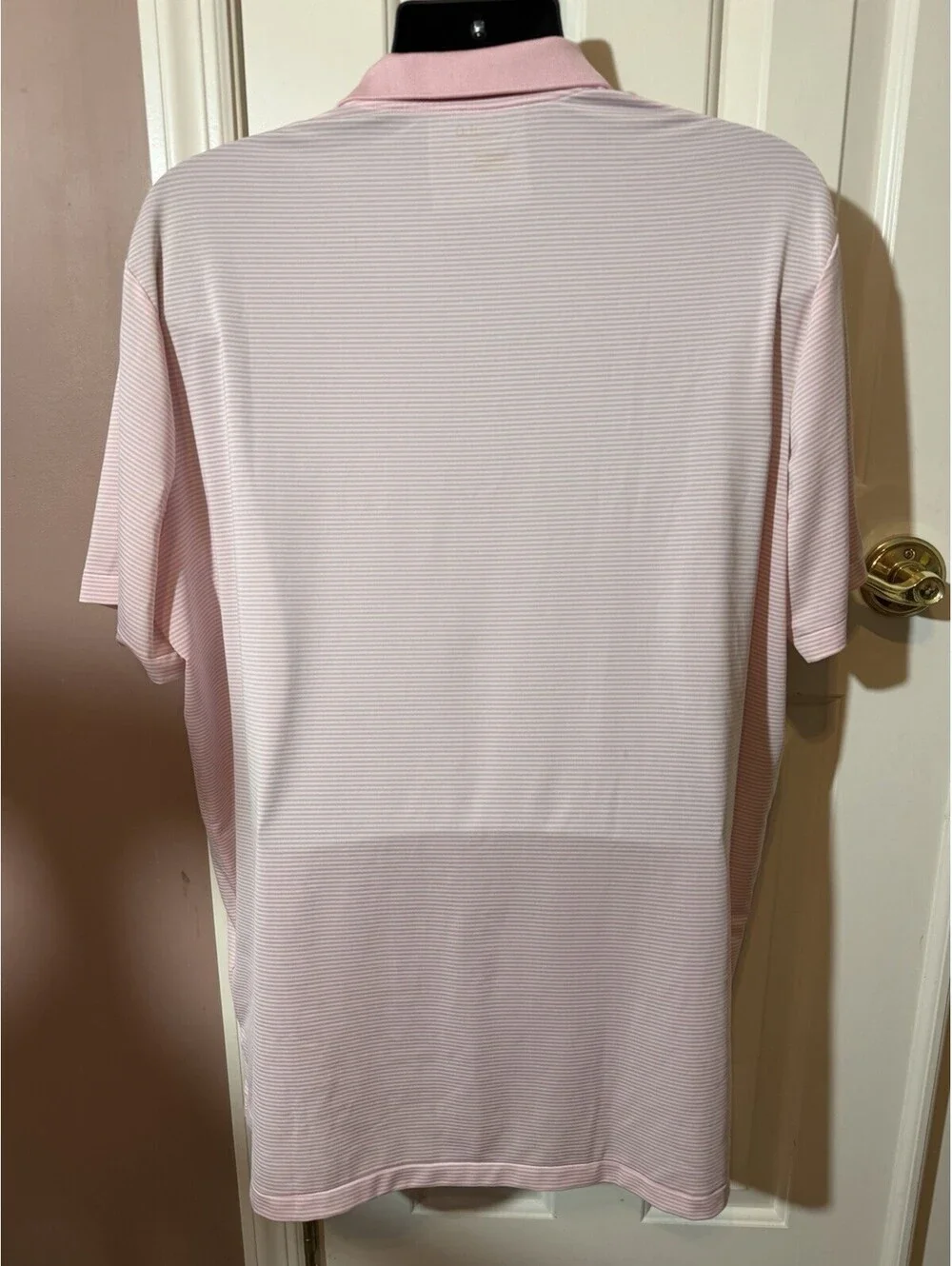 Ralph Lauren Performance Polo Shirt Mens XL Pink White Stripes Blue Pony
